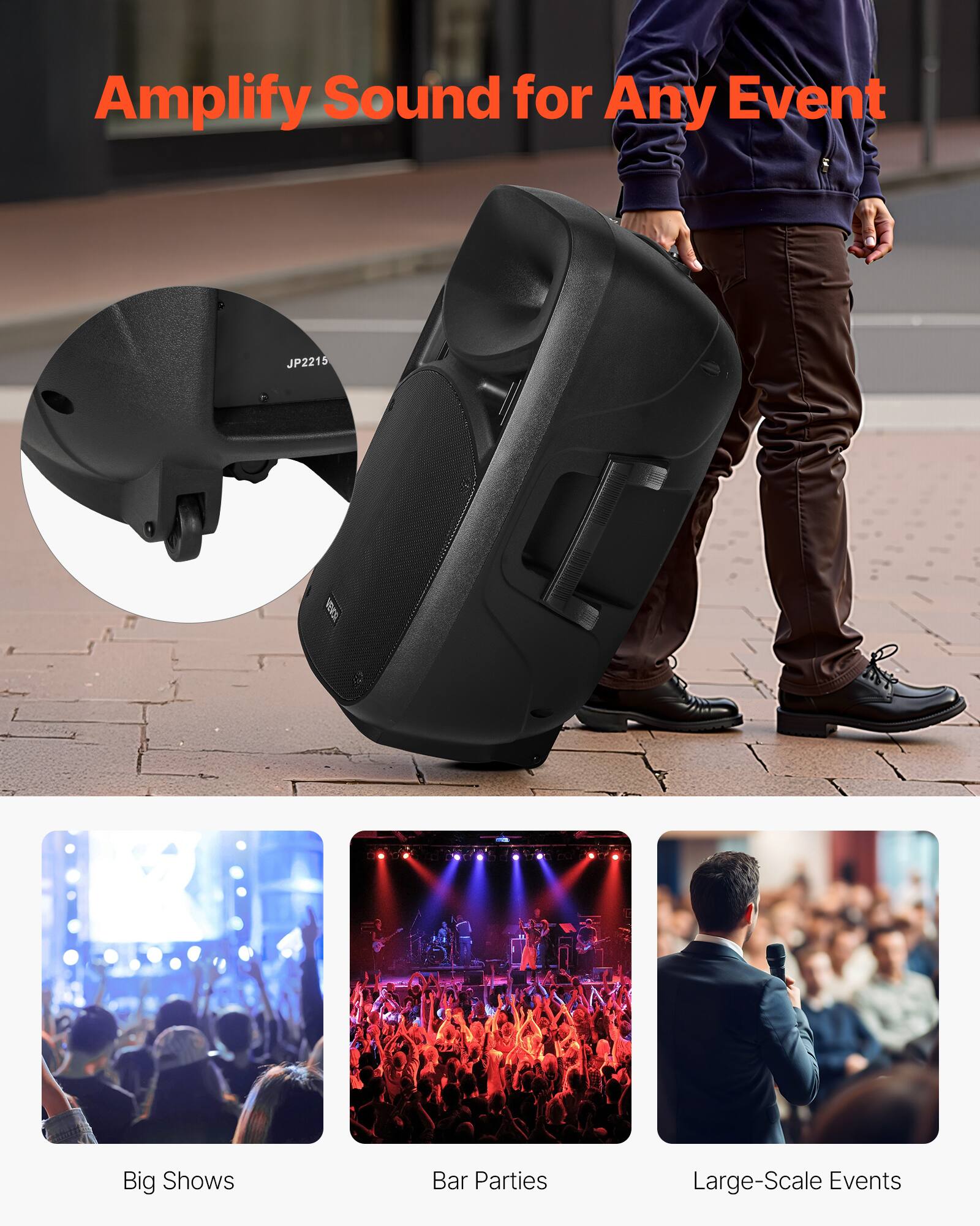 Amplify Sound for Any Event

JP2215

Big Shows
Bar Parties
Large-Scale Events