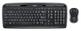 Logitech - MK320 Wireless Desktop Keyboard and Mouse Combo Entertainment Keyboard and Mouse, 2.4GHz Encrypted Wireless C - Black