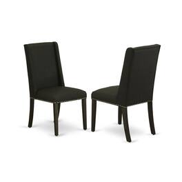 East West Furniture - Dining Chair Wirebrushed Black - Brown