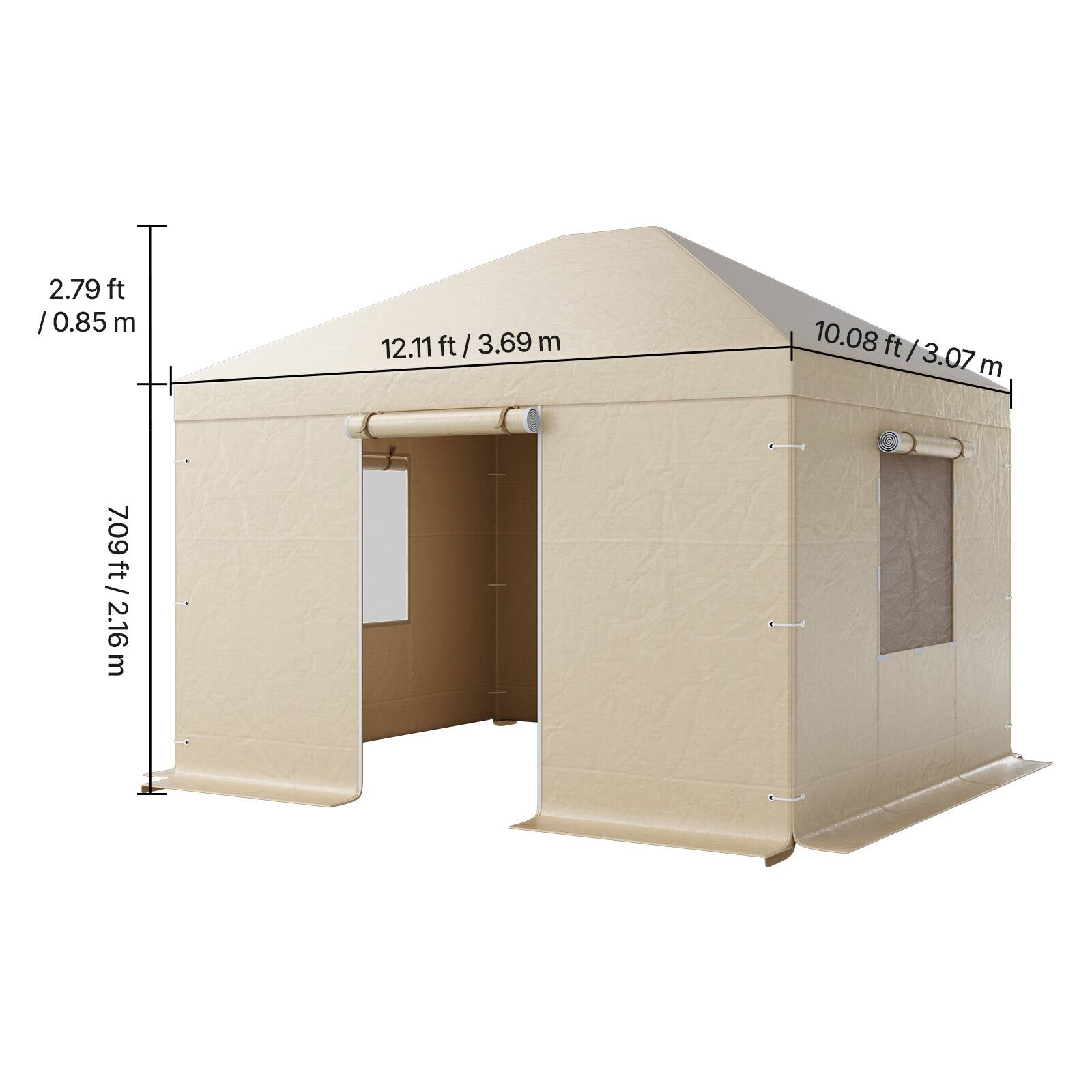 2.79 ft / 0.85 m  
12.11 ft / 3.69 m  
10.08 ft / 3.07 m  
7.09 ft / 2.16 m