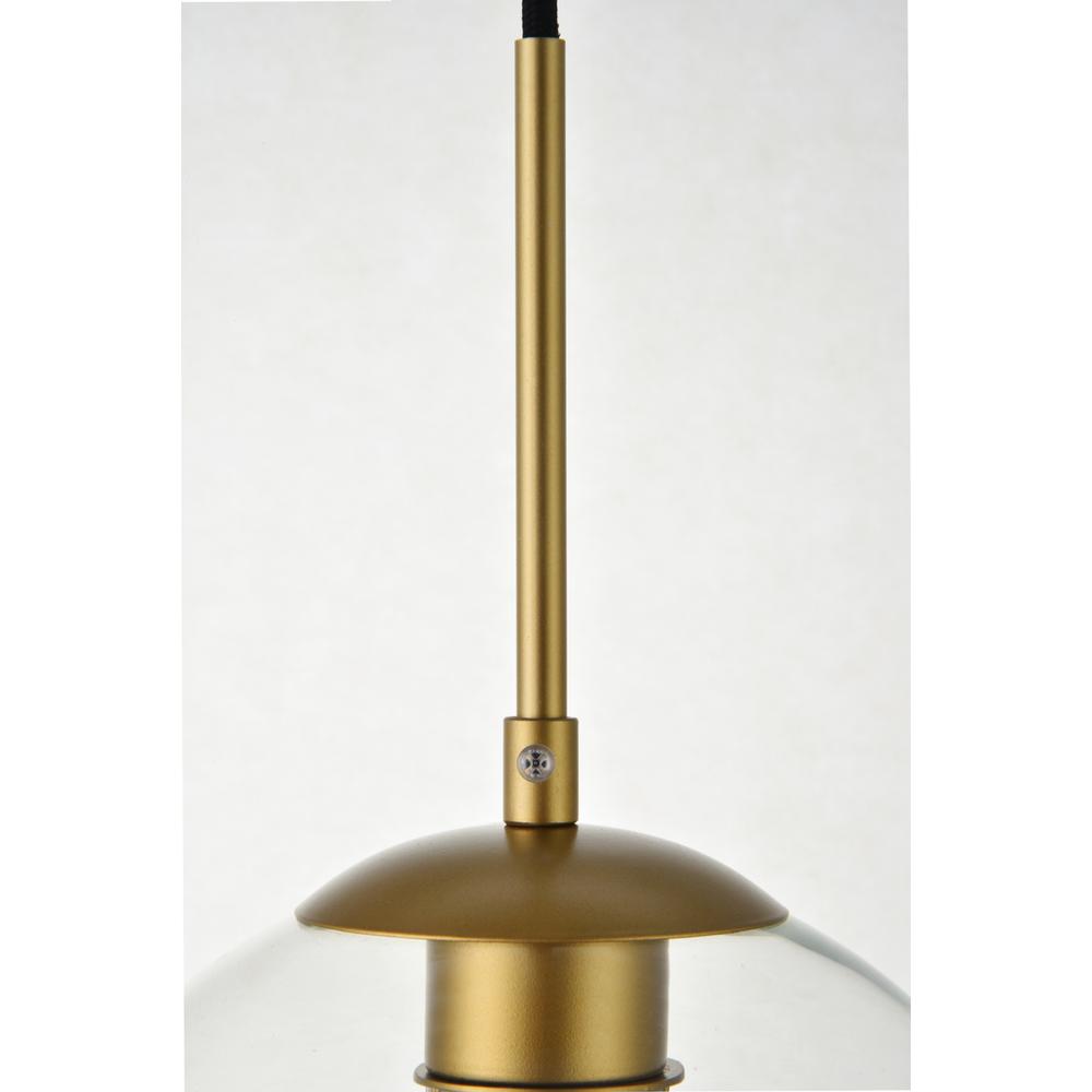 Left. Living District - Baxter 1 Light Brass Pendant With Clear Glass - Brass And Clear.