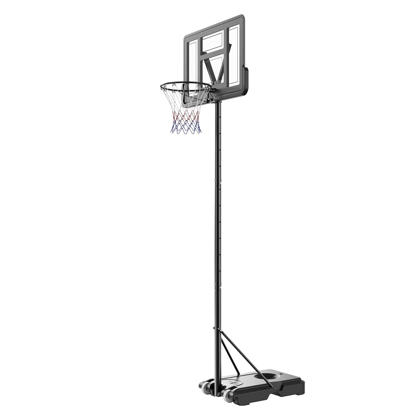 Alt View 7. Ecooso - Portable Basketball Hoop System, Adjustable 4-10 ft, 44" Backboard, Wheels & Fillable Base, Indoor/Outdoor - Black.