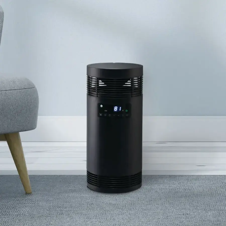 Alt View 15. Lifesmart - 360 Surround Ceramic BlackTower Heater with Handle - Black.