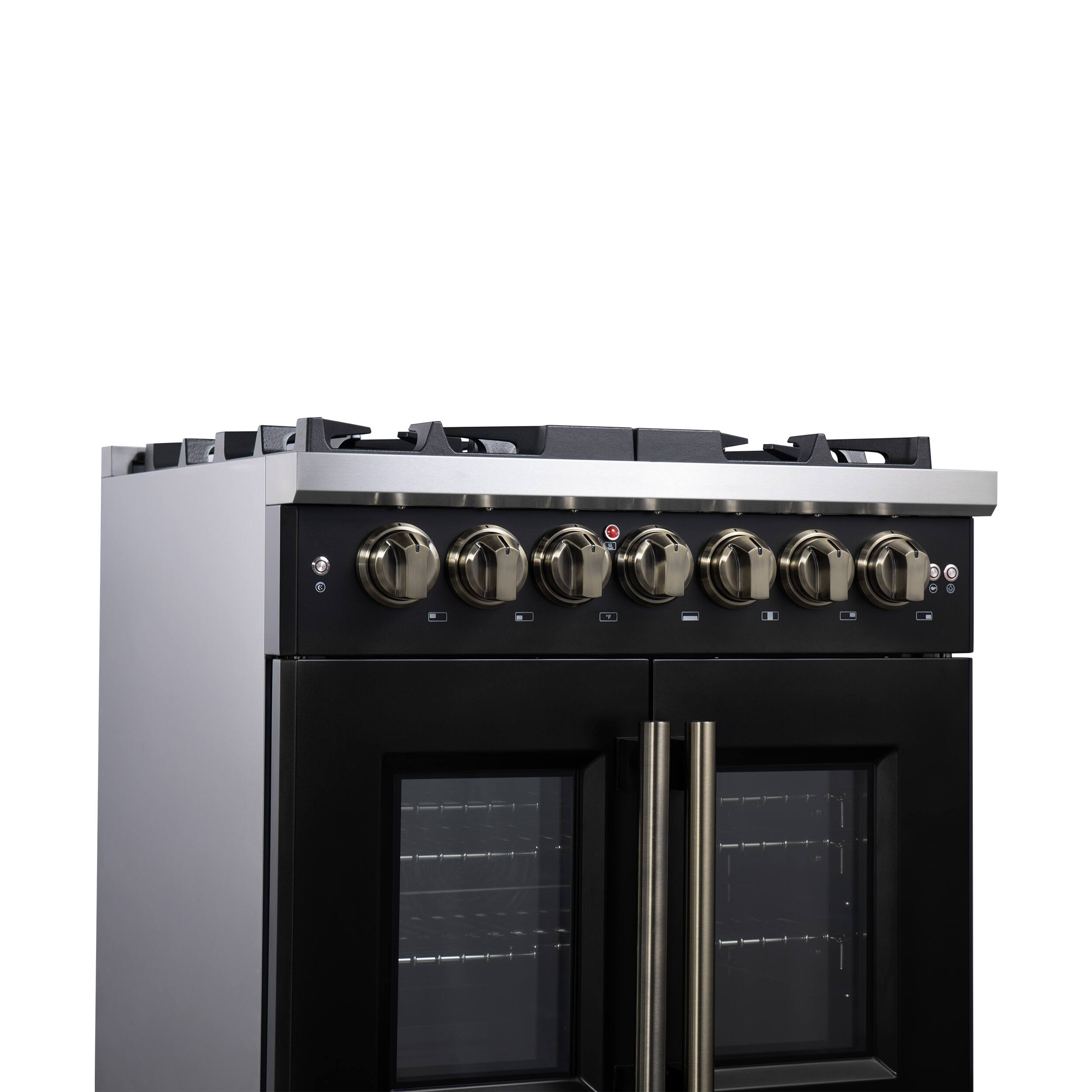 Alt View 11. Forno Appliances - Capriasca 4.32 Cu. Ft. Dual Fuel Range with French Door Design - Black.