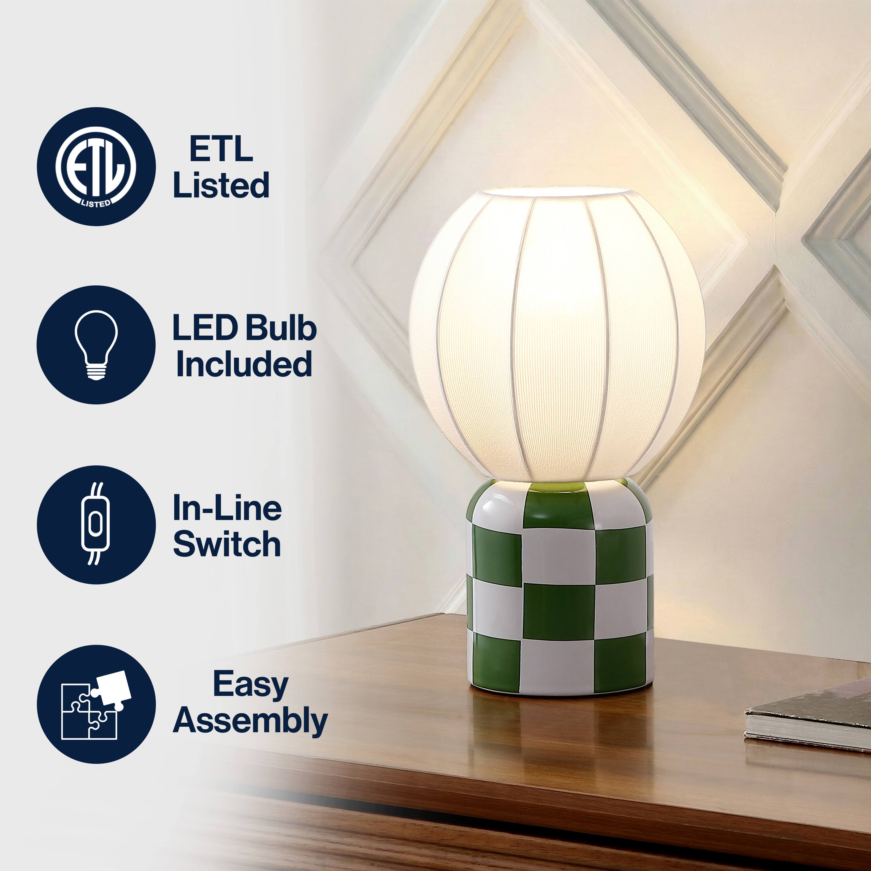 ETL Listed LED Bulb Included In-Line Switch Easy Assembly
