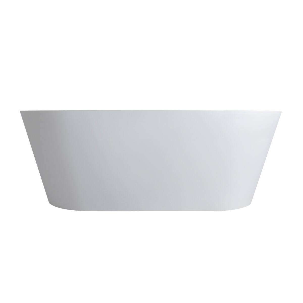 Alt View 1. Loheer - Loheer 63 in Freestanding Solid Surface Soaking Bathtub, Matte White Oval Stone Resin Tub - Matte White.