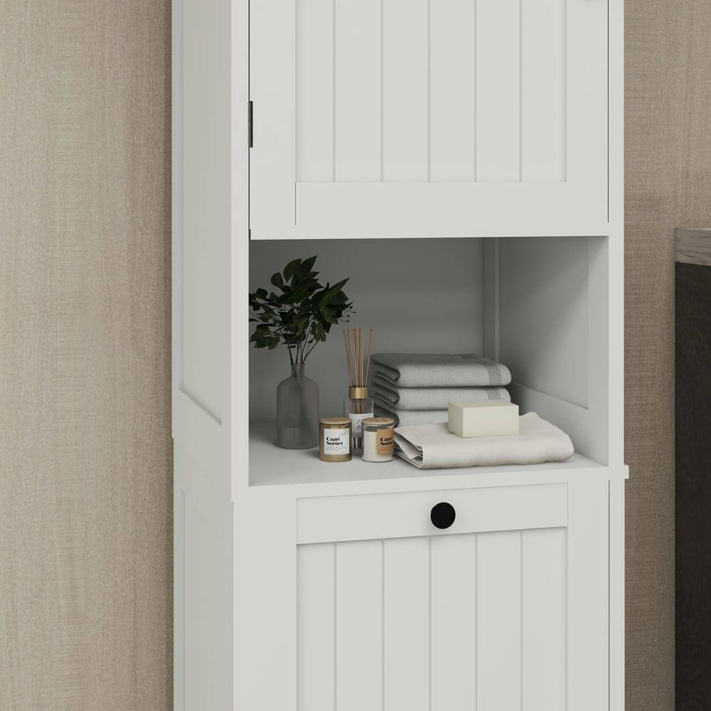 Alt View 5. Kadyn - One-Compartment One-Door Tilt-Out Laundry Sorter Cabinet, White - White.