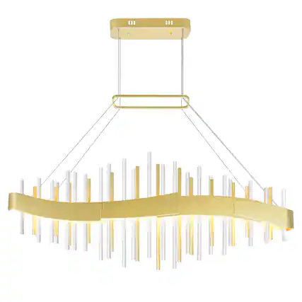Front. CWI Lighting - Millipede 40 in LED Satin Gold Chandelier - Satin Gold.