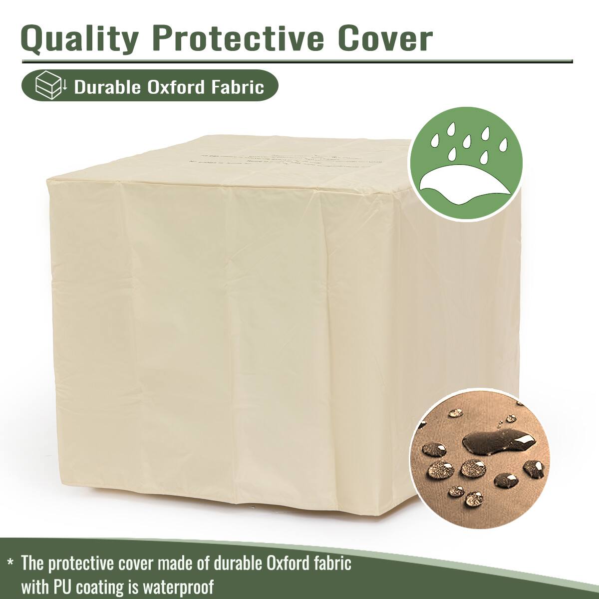 Quality Protective Cover

- Durable Oxford Fabric

* The protective cover made of durable Oxford fabric with PU coating is waterproof