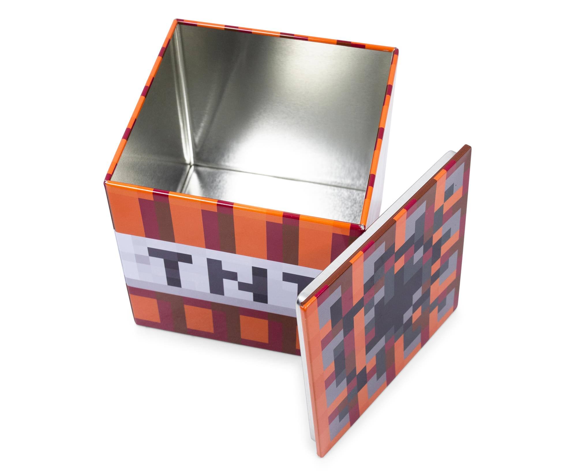 Alt View 1. Ukonic - Minecraft TNT Tin Storage Box Cube Organizer with Lid | 4 Inches - Red.