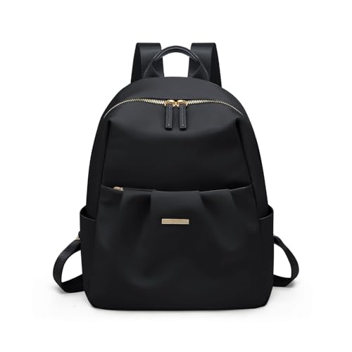Front. Stamp n Camp - Mini Backpack for Women Fashion Small Purse Lightweight Daypack Work Trave Daily Apricot - Black-9.7 Inch.
