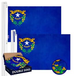 G128 - Nevada State Flag 3x5 ft — 2-Pack Double-Sided Embroidered Polyester - Assorted Colors