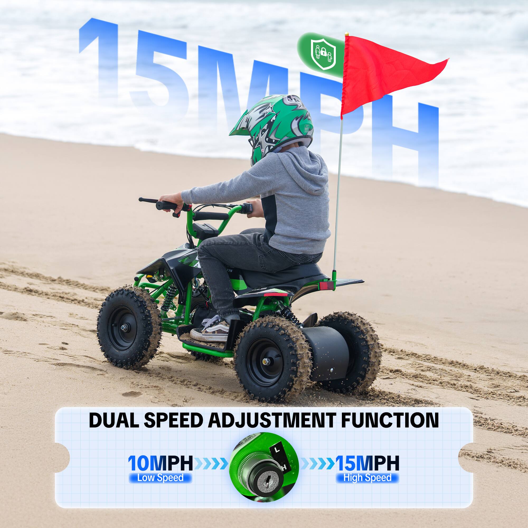 BAB 15MTH

DUAL SPEED ADJUSTMENT FUNCTION

10MPH Low Speed

15MPH High Speed