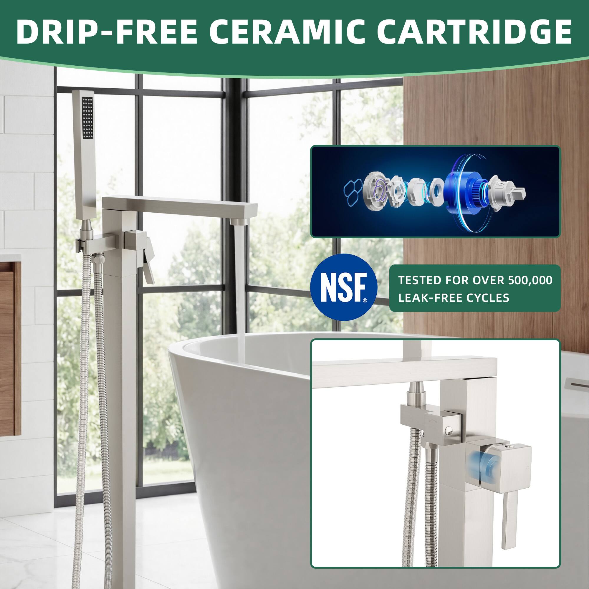 Drip-Free Ceramic Cartridge

Tested for over 500,000 NSF Leak-Free Cycles