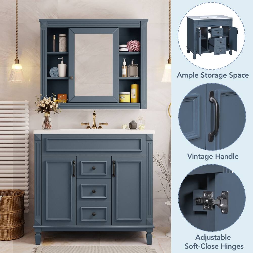 Ample Storage Space
Vintage Handle
Adjustable Soft-Close Hinges