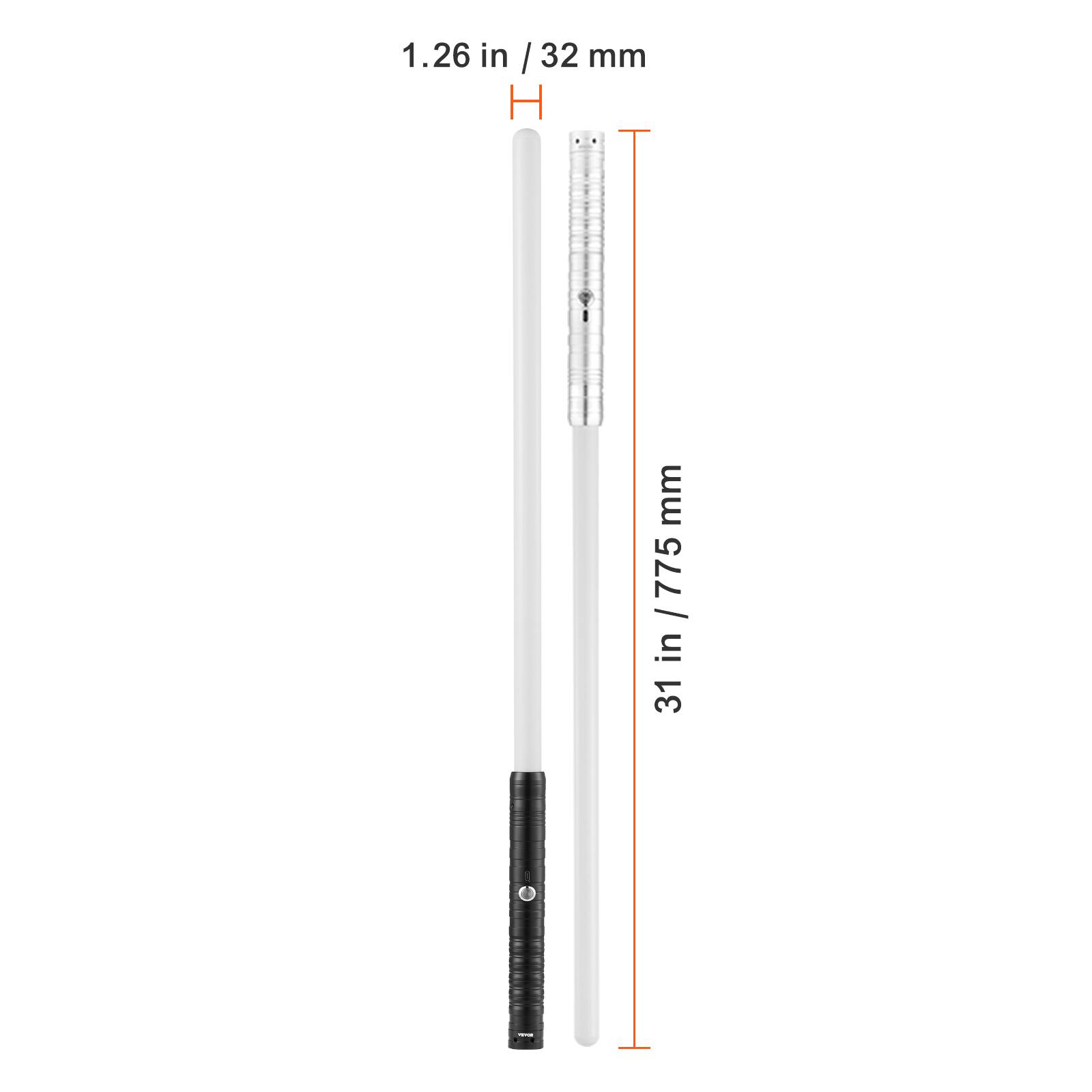 1.26 in / 32 mm  
31 in / 775 mm