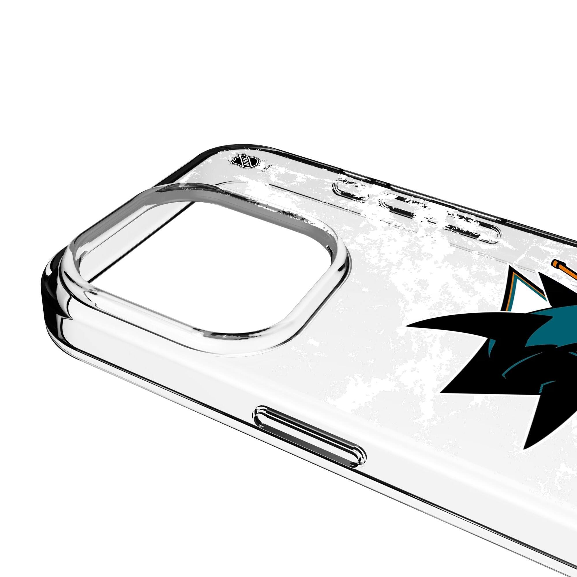 Alt View 2. Keyscaper - San Jose Sharks iPhone Stripe Clear Ice Case - 14 - Multicolor.