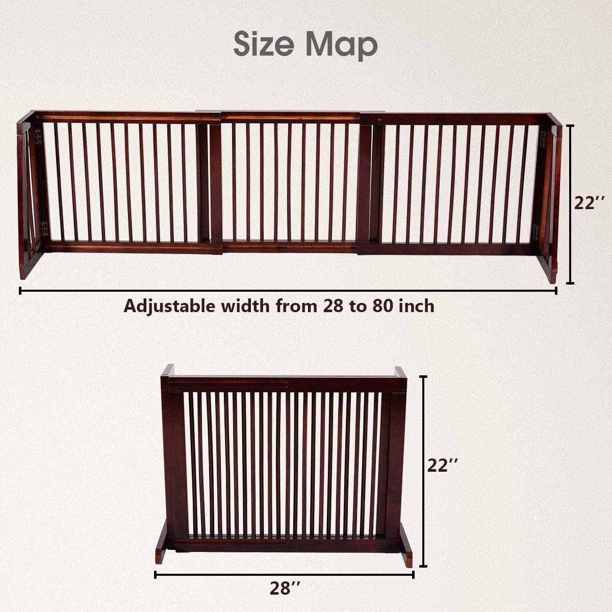 Size Map

Adjustable width from 28 to 80 inch

22"  
28"
