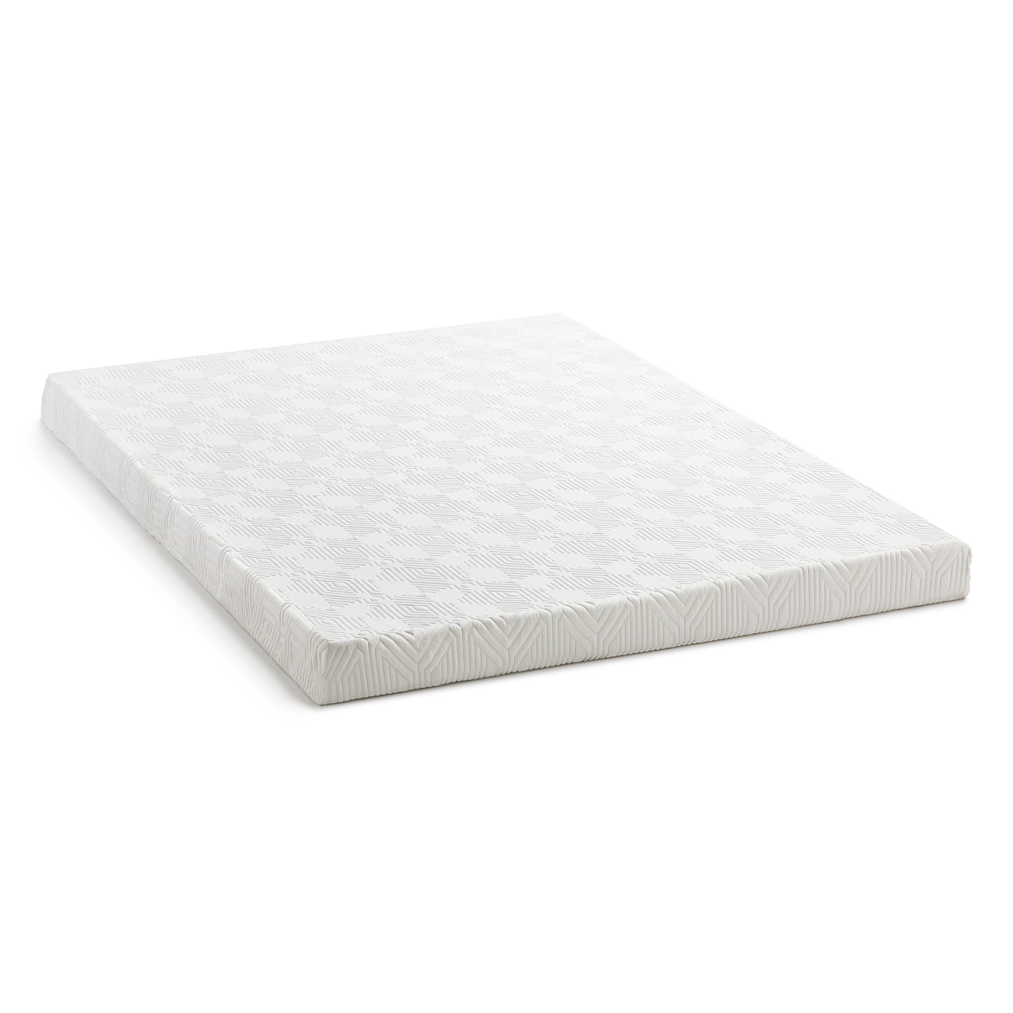 Front. Lucid Comfort Collection - 4" Twin XL Gel Memory Foam Topper with Cover - White.