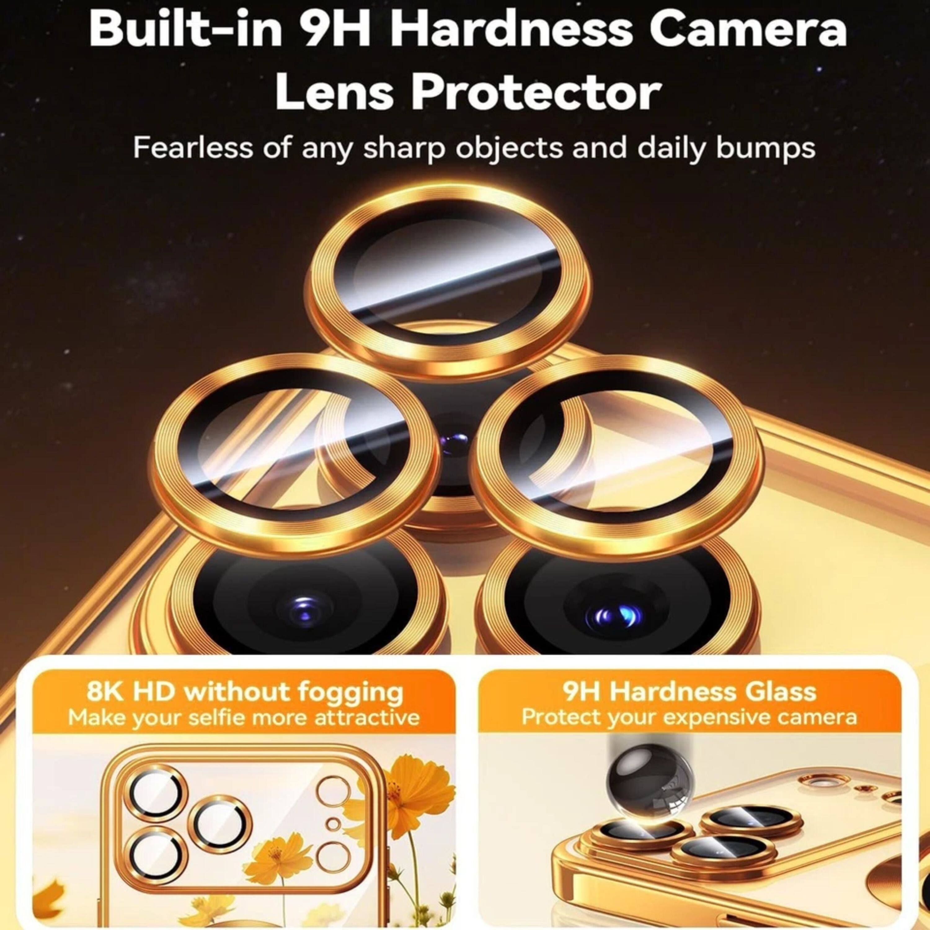 Built-in 9H Hardness Camera Lens Protector  
Fearless of any sharp objects and daily bumps  

8K HD without fogging  
Make your selfie more attractive  

9H Hardness Glass  
Protect your expensive camera
