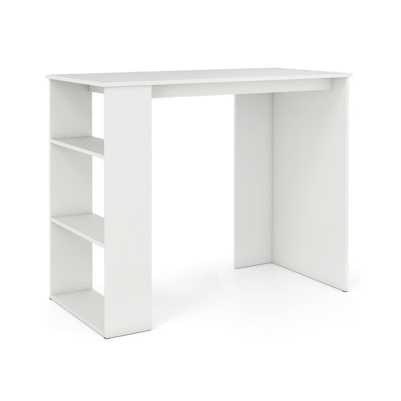 Alt View 3. WELLFOR - 35.5" Modern Computer Desk with Bookshelf,Home Office Desk Study Desk Writing Desk for Small Space - White.