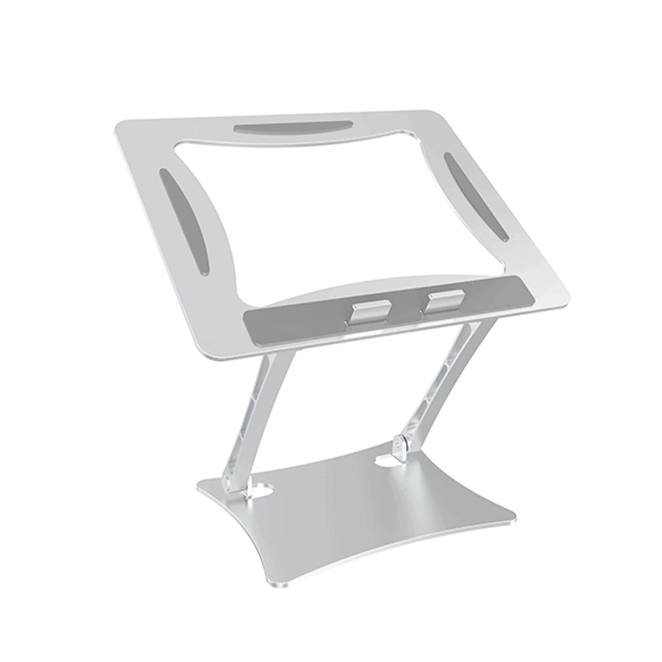 HongFei - Adjustable Laptop Stand for Desk, Ergonomic Portable Aluminum Laptop Riser, Foldable Computer Holder (Silver) - Black