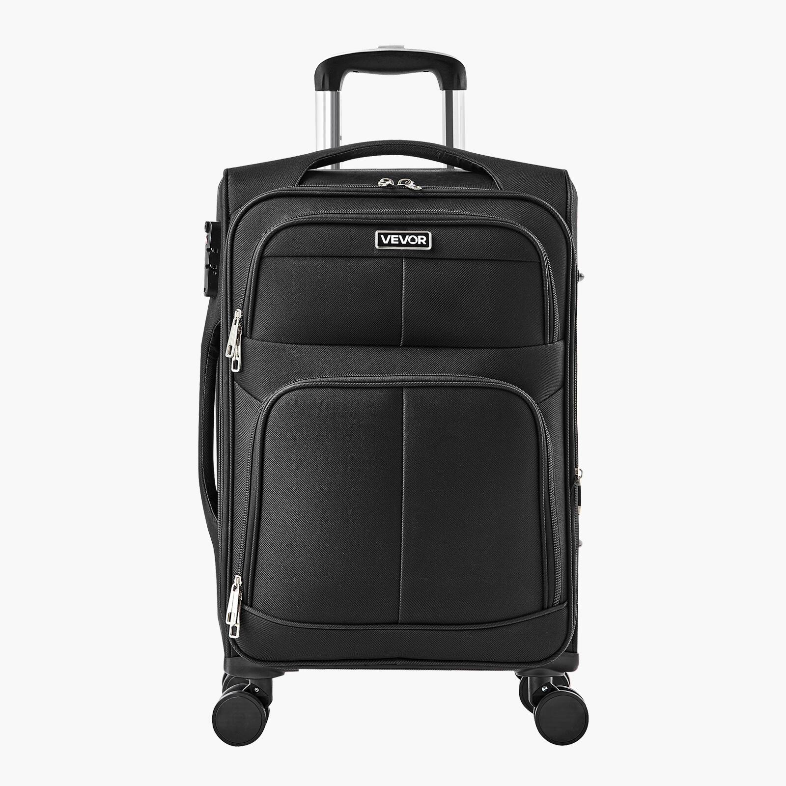 Alt View 5. VEVOR - Softside Expandable Luggage with Spinner Wheels, 20-Inch Softside Carry on Luggage - Black.