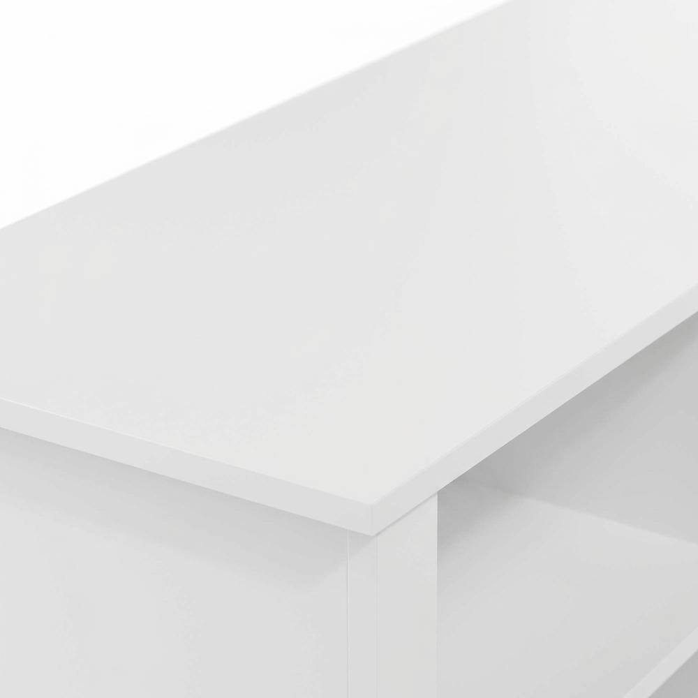 Alt View 4. FurniFact - Solid White TV Stand with Fireplace and Wood Construction for Living Room - White.
