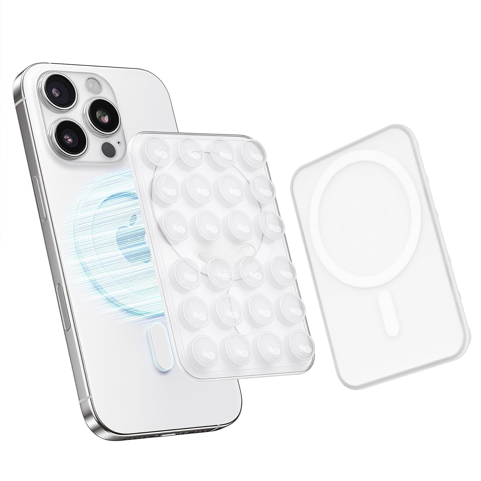 HM 1810 - Klearlook Magnetic Suction Phone Mount For Magsafe Case Sticky Grip Holder Removable Hands free Selfie video - Transparent