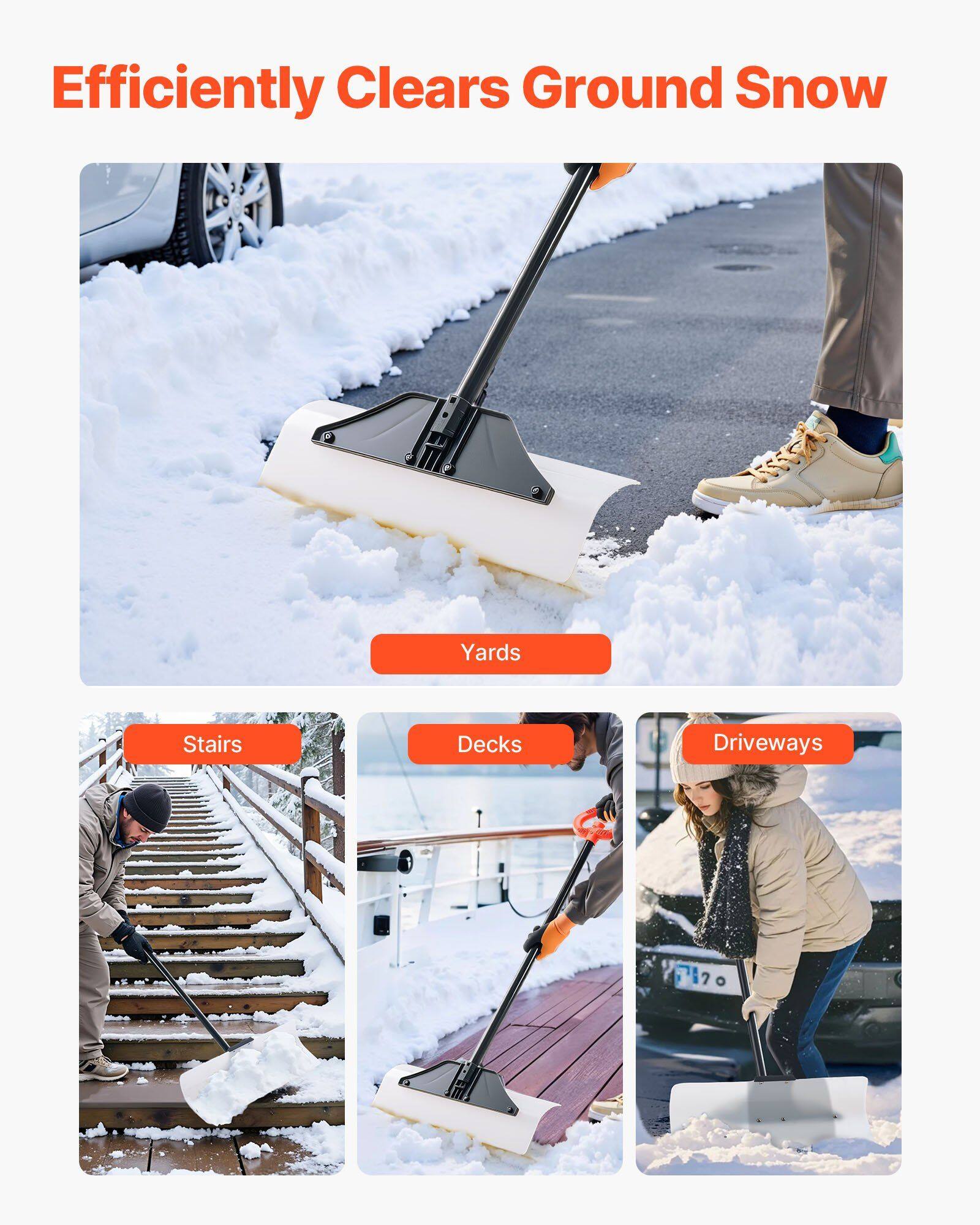 Efficiently Clears Ground Snow

- Yards
- Stairs
- Decks
- Driveways