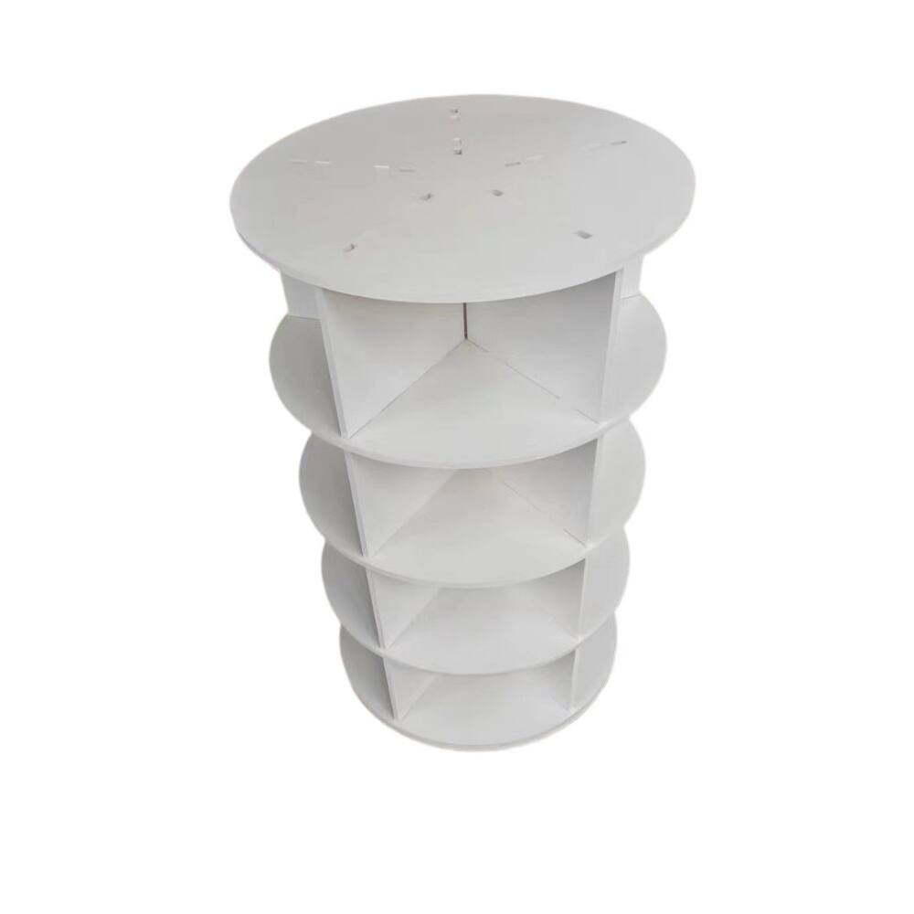 Alt View 2. Loheer - Loheer 7 tier rotating shoe rack white round shoe carousel 28 pairs capacity - White.