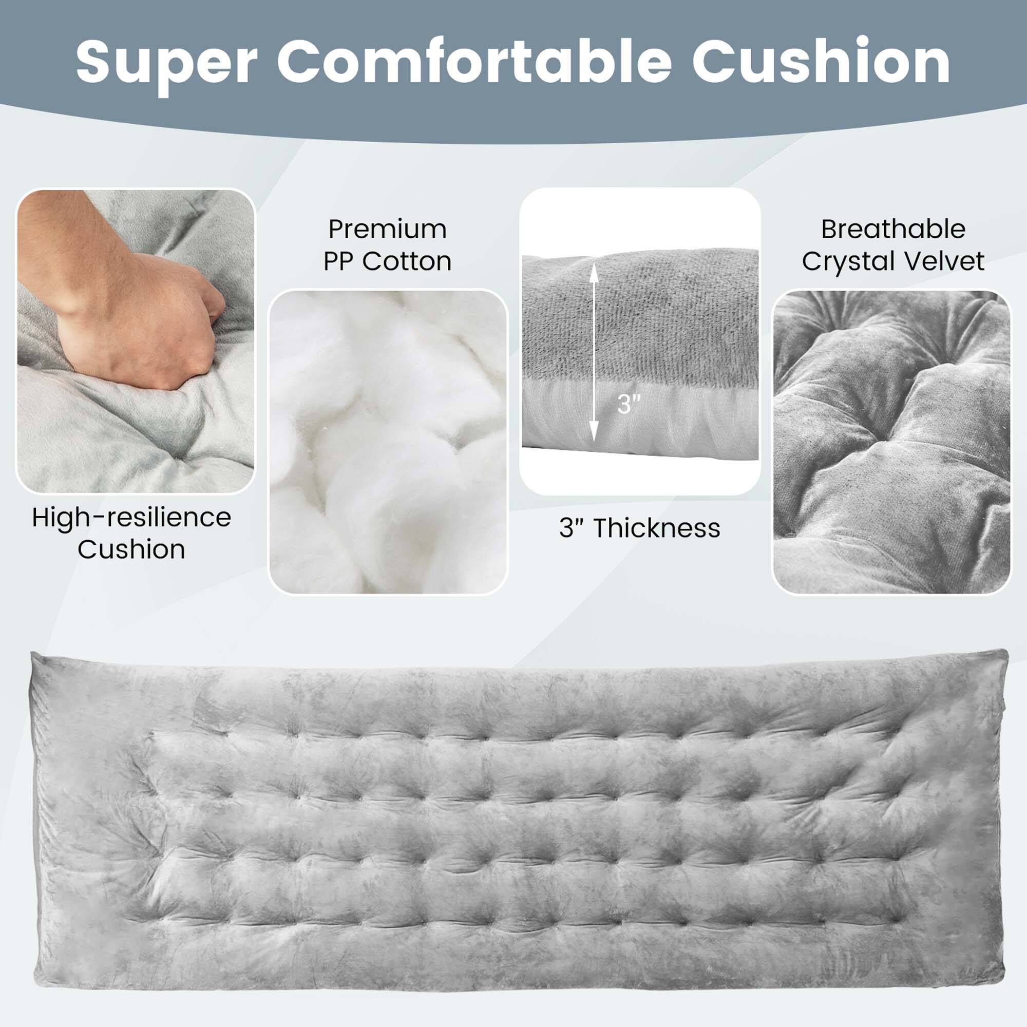 Super Comfortable Cushion

- Premium PP Cotton
- High-resilience Cushion
- Breathable Crystal Velvet
- 3" Thickness