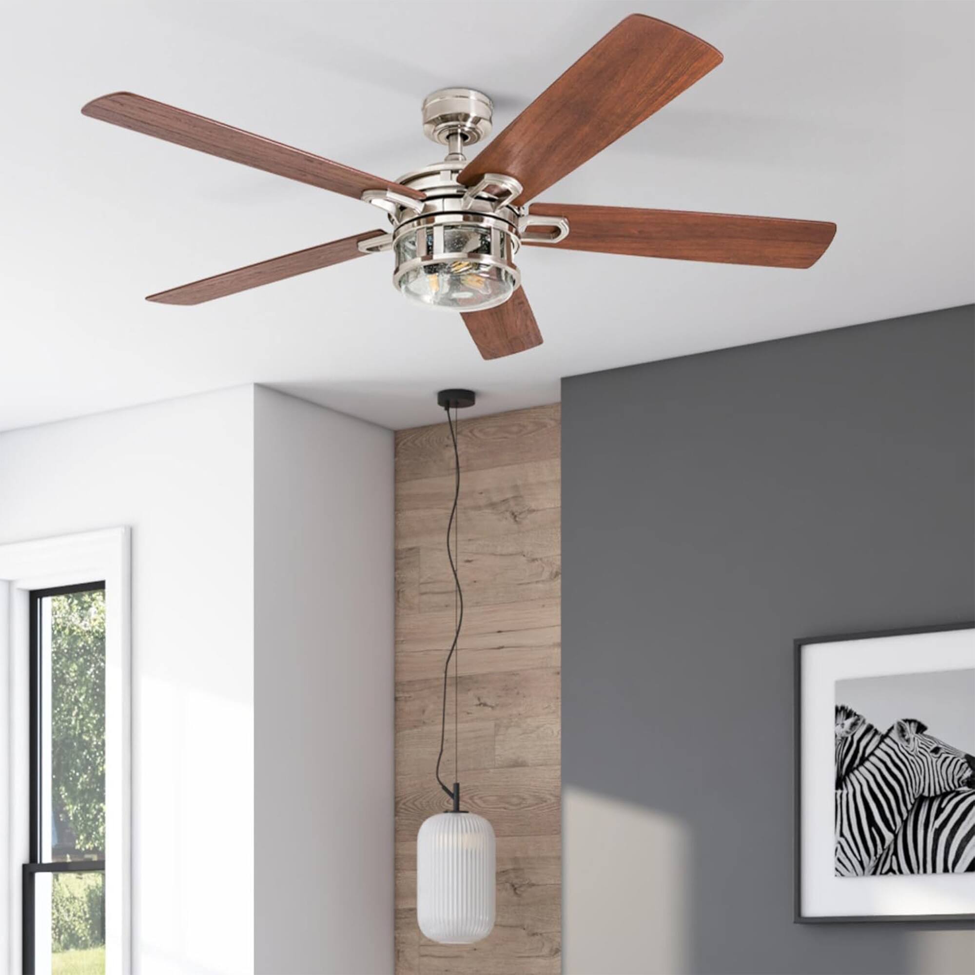 Alt View 7. Honeywell - Honeywell Bonterra 52 Inch Ceiling Fan with LED Light & Remote, Brushed Nickel - Brushed Nickel.