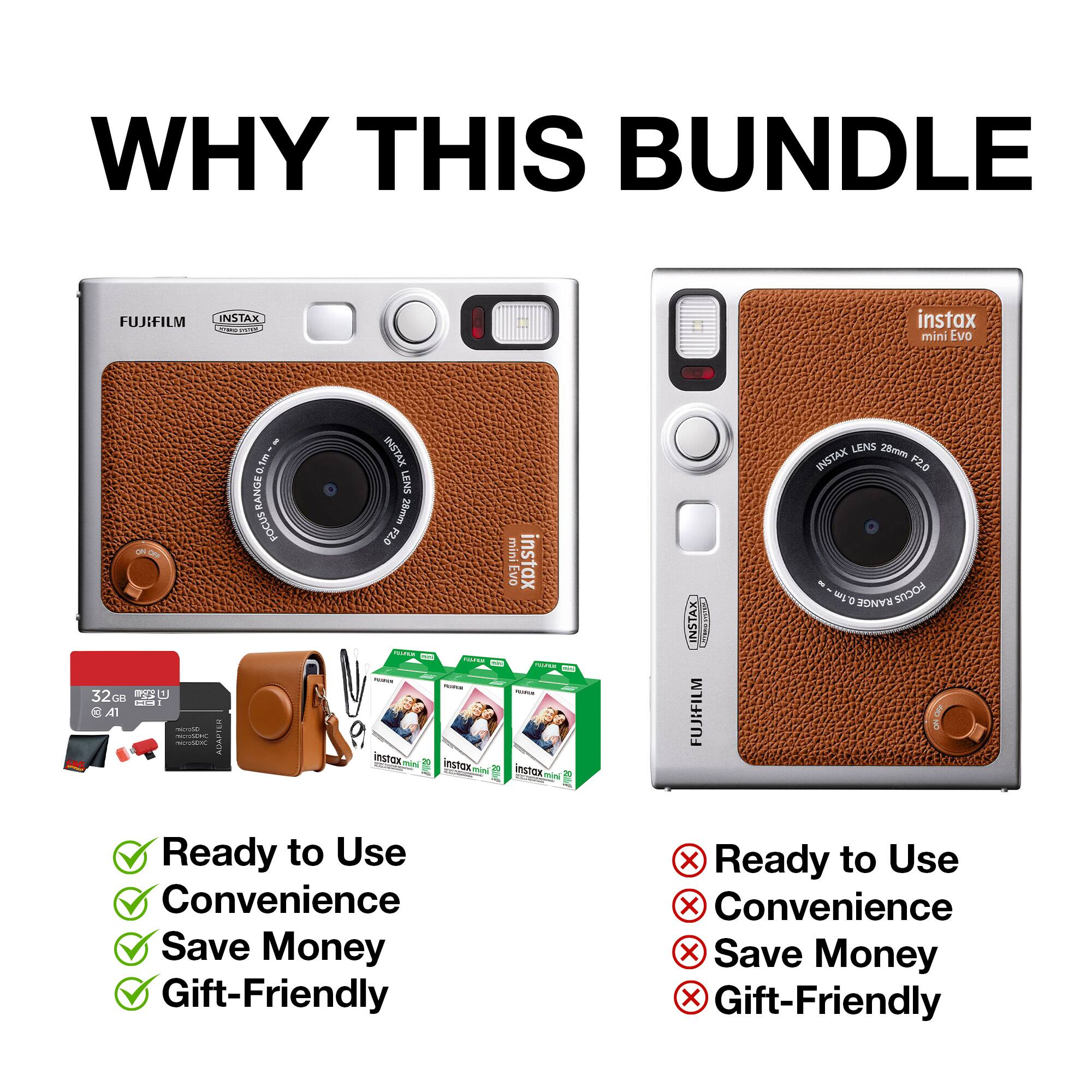 WHY THIS BUNDLE

FUJIFILM INSTAX mini Evo

32G oE W2 1 18100 - Al - a - Tm RANGE snoos INSTAX MwgZ 04 - instax nstox aoed mini instax EVD - ieSTOx miNi INSTAX TUES FUJIFILM LENS 28mm INSTAX F2.0 S a RANGE FOCUS

Ready to Use ✅
Convenience ✅
Save Money ✅
Gift-Friendly ✅