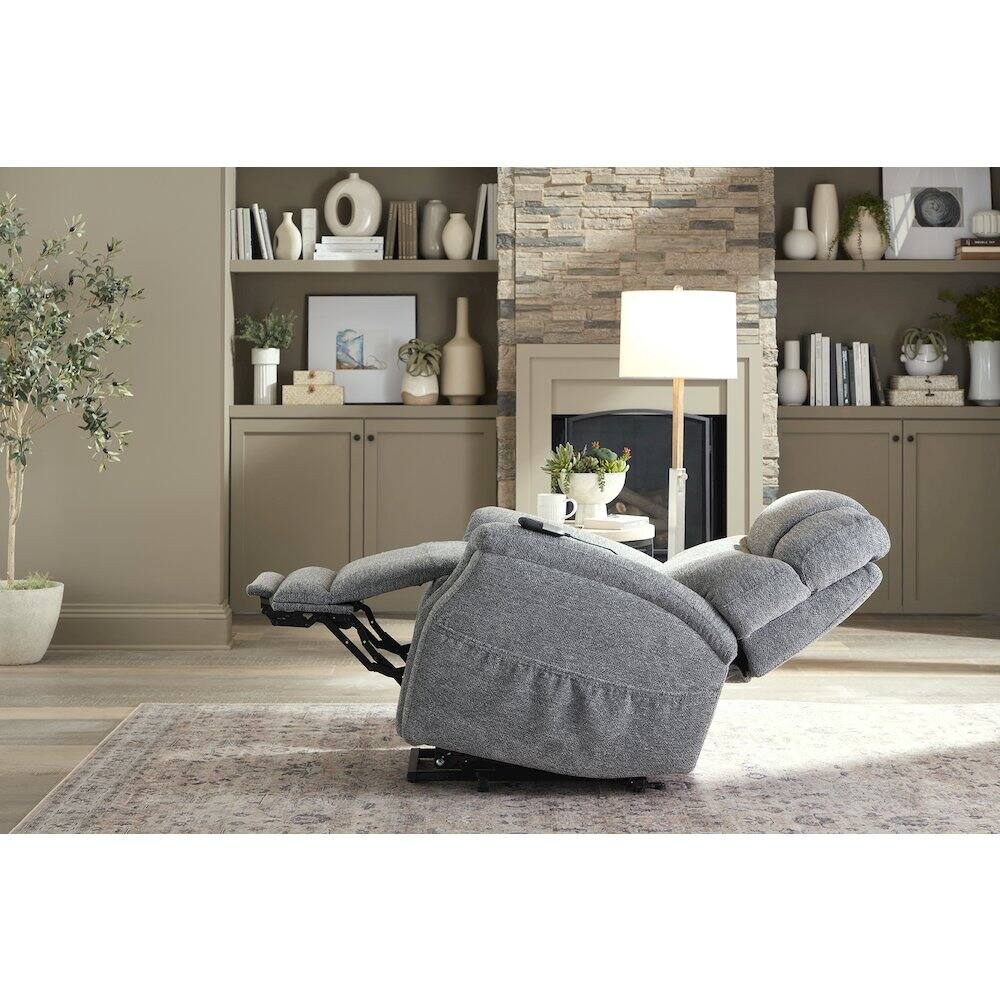 Left. Heartland Furniture - Power Recliner  – Lift Chair With Electric Power,  Supportive Design, Dark Grey - Dark Grey.