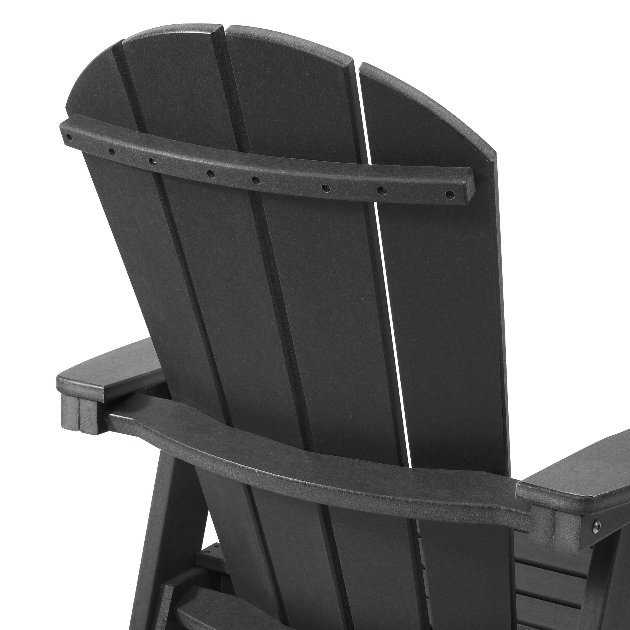 Alt View 4. WestinTrends - WestinTrends Malibu Outdoor HDPE Swivel Adirondack Patio Dining Chair With Cup Holder - Gray.