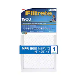 Filtrete - 16 in. W X 25 in. H X 1 in. D Polypropylene 1900 MPR Pleated Allergen Air Filter 1 pk