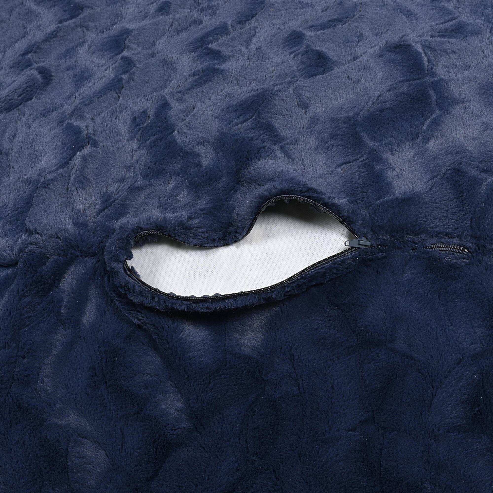 Alt View 5. GOODSILO - Luxurious Faux Fur Bean Bag Chair - Extra Large 5ft Cozy Lounger for Kids and Adults with Removable Washable Cover - Navy.