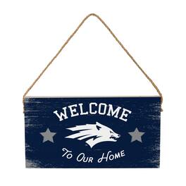 Evergreen Enterprises - Nevada Wolf Pack 6" x 11" Welcome Home Wood Wall Sign with Rope Hanger - Multicolor