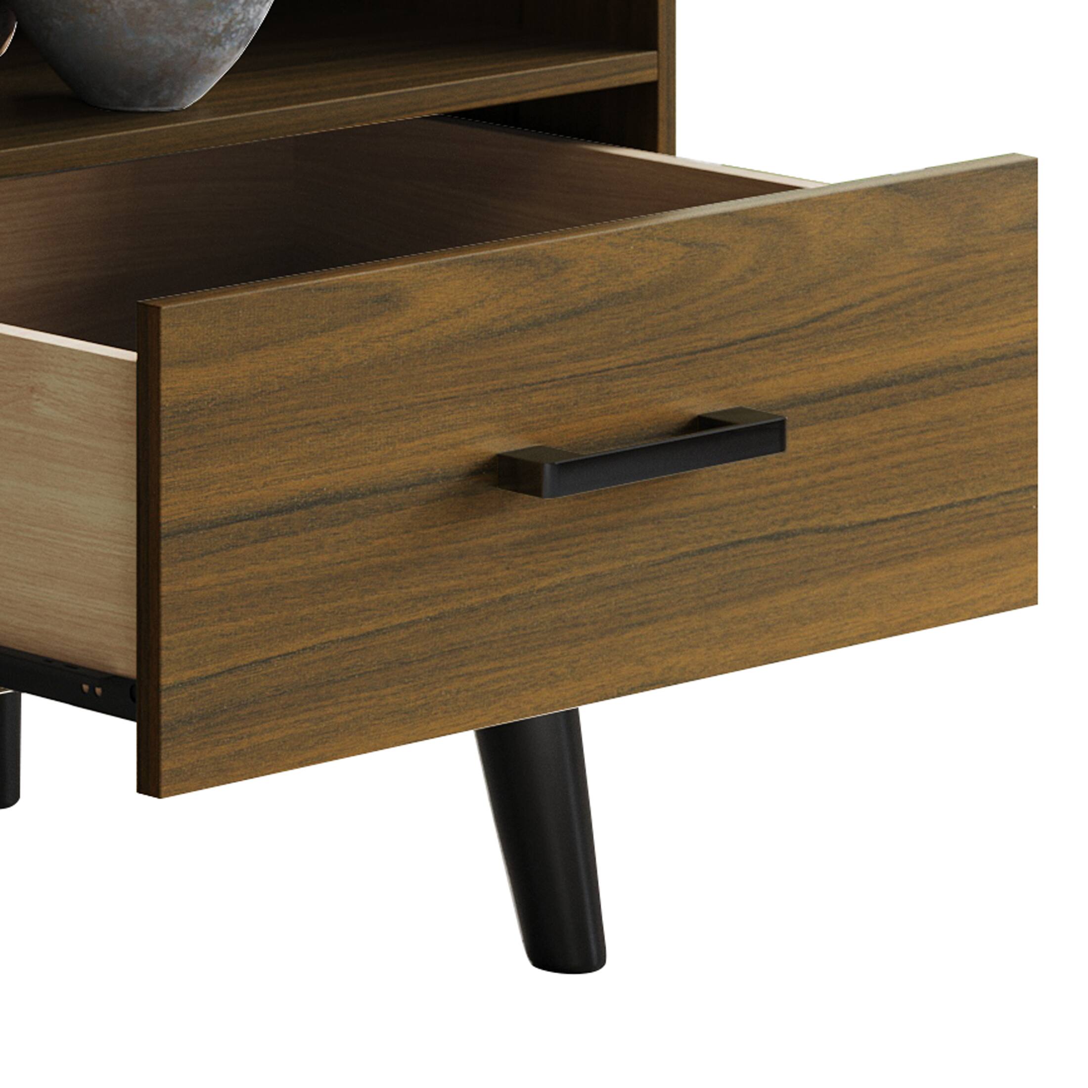 Alt View 4. ChaletPosh - Mid-Century TV Stand with Dual Drawers and 4 Open Cubes, Brown - Brown.