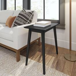 Plank+Beam - Mid-Century Modern Rectangular Side Table (24in x 15in / 630mm x 375mm) - Black
