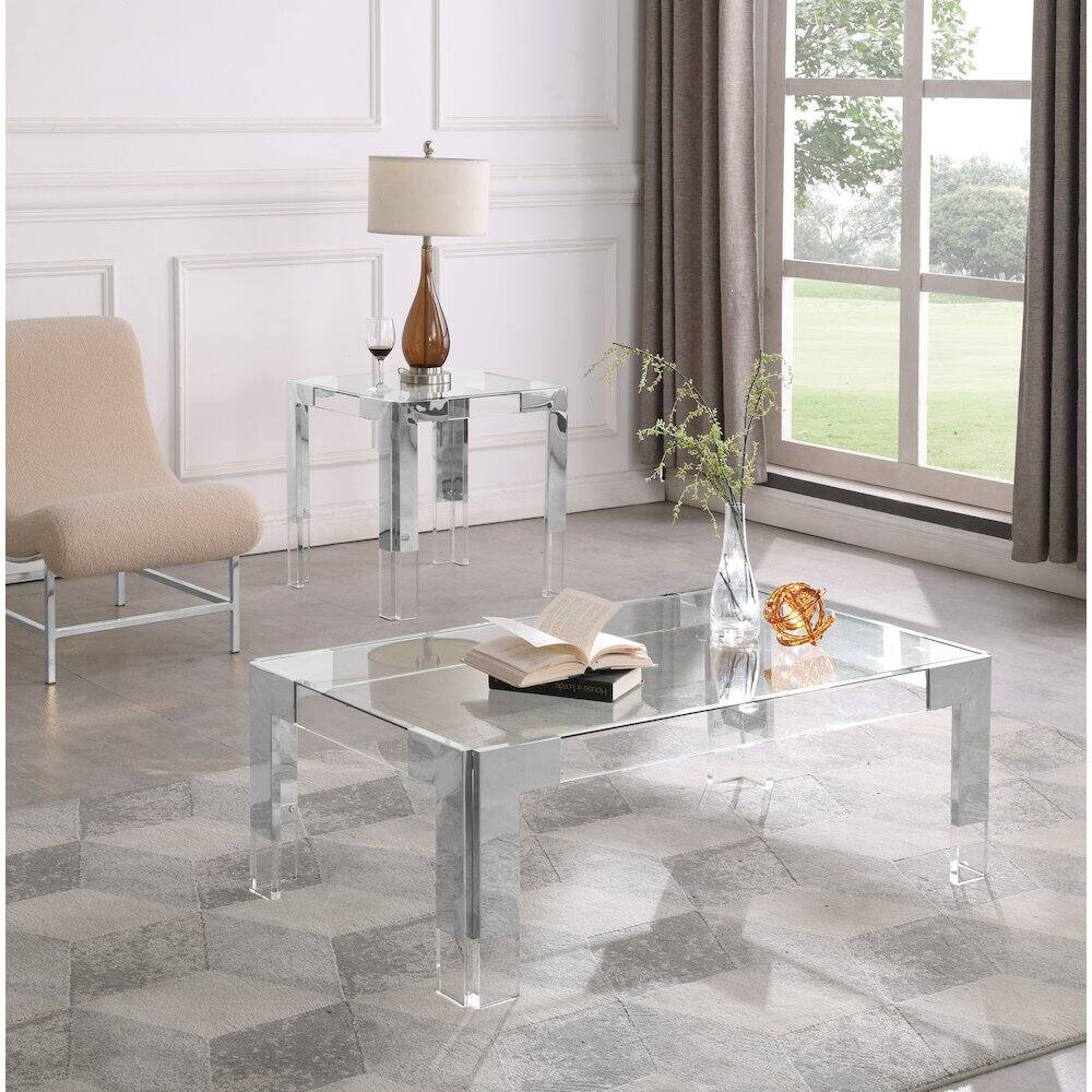 Alt View 4. Meridian Furniture - Casper Coffee Table - Clear.