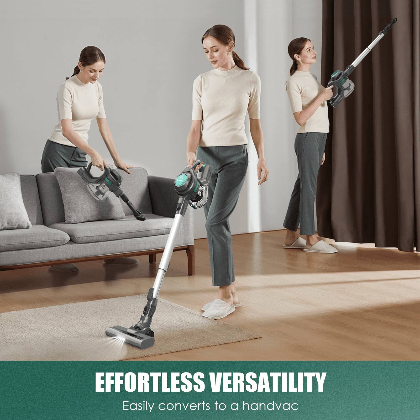 EFFORTLESS VERSATILITY
Easily converts to a handvac