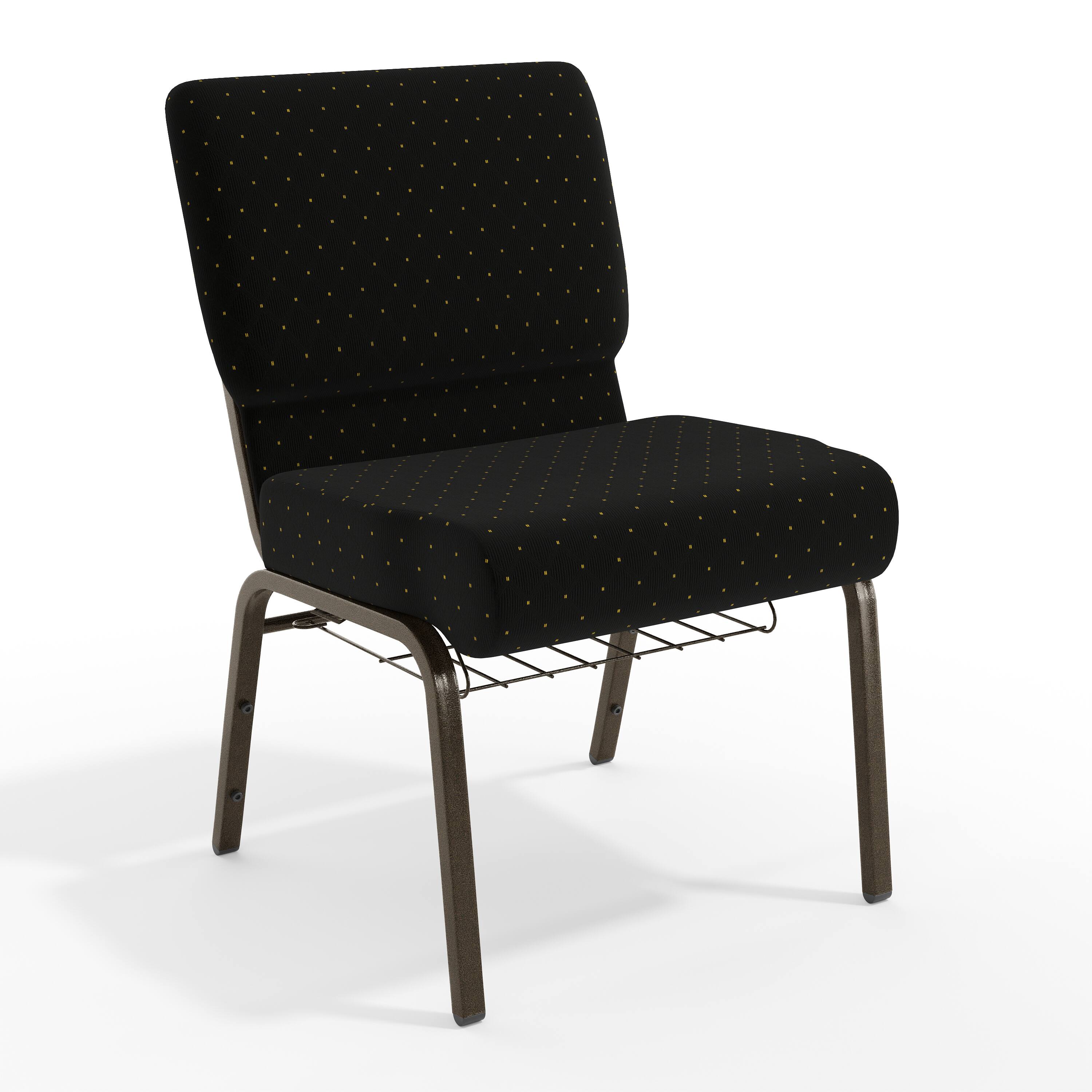 Black Dot Patterned Fabric/Gold Vein Frame