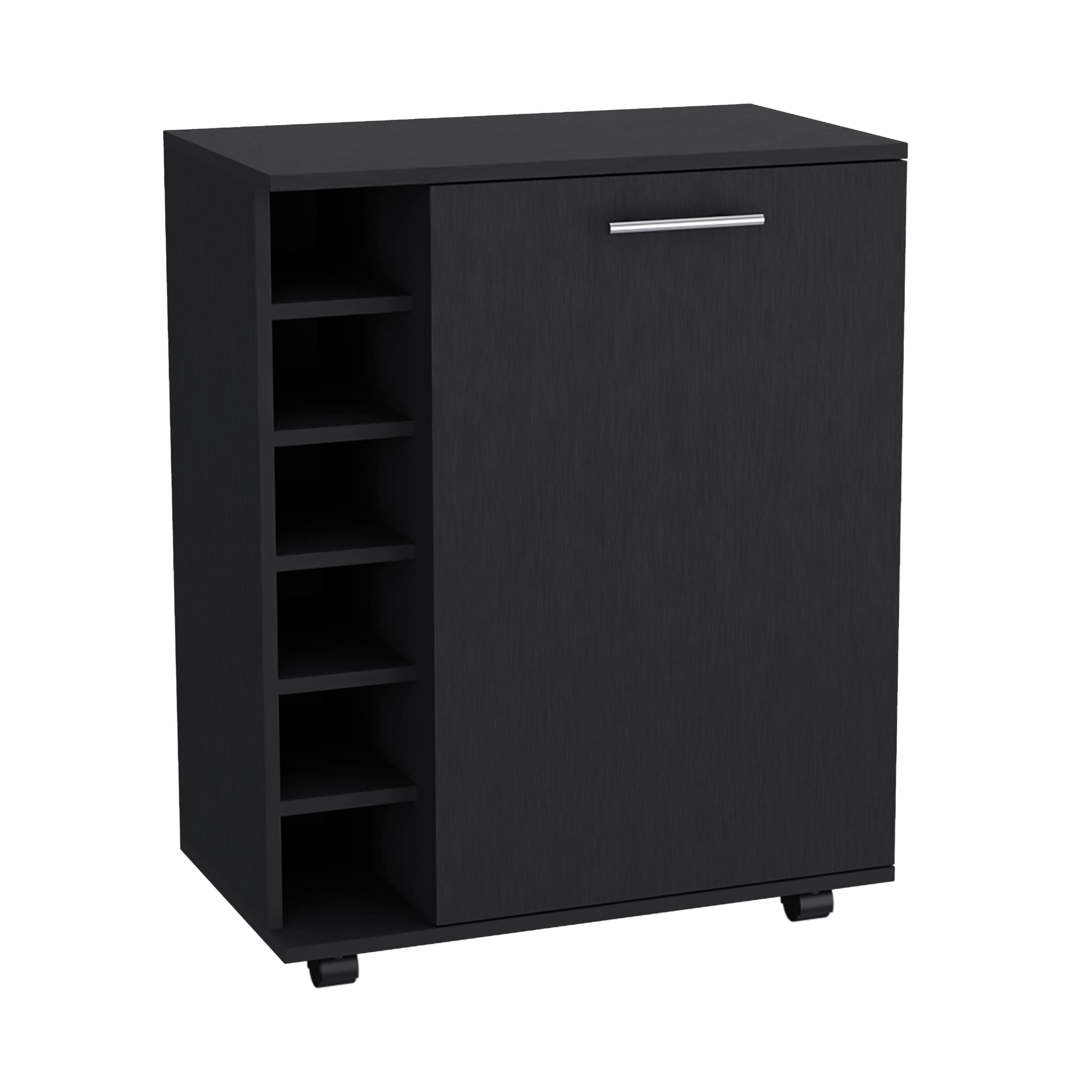 TuHome - Wick Bar Cart with Integrated Wine Storage, Spacious Cabinet, Smooth Rollers, Living Room or Bar Room - Black price history on PriceWatchPro