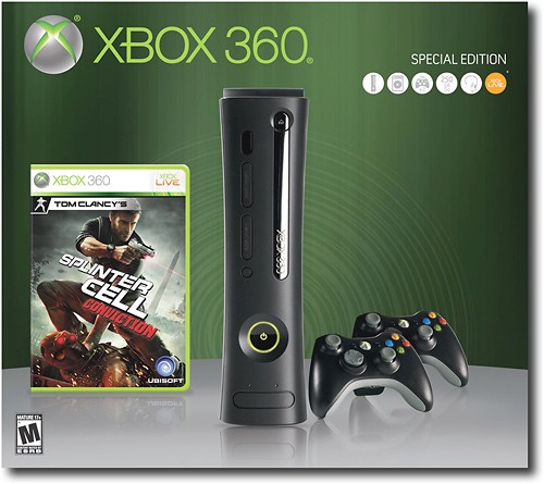 Xbox 360 Elite Black Console Bundle Controller Cable HDD 5 Video