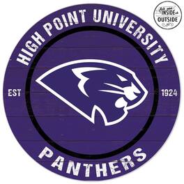 Jardine - High Point Panthers 20'' x 20'' Indoor/Outdoor Weathered Circle Sign - Purple