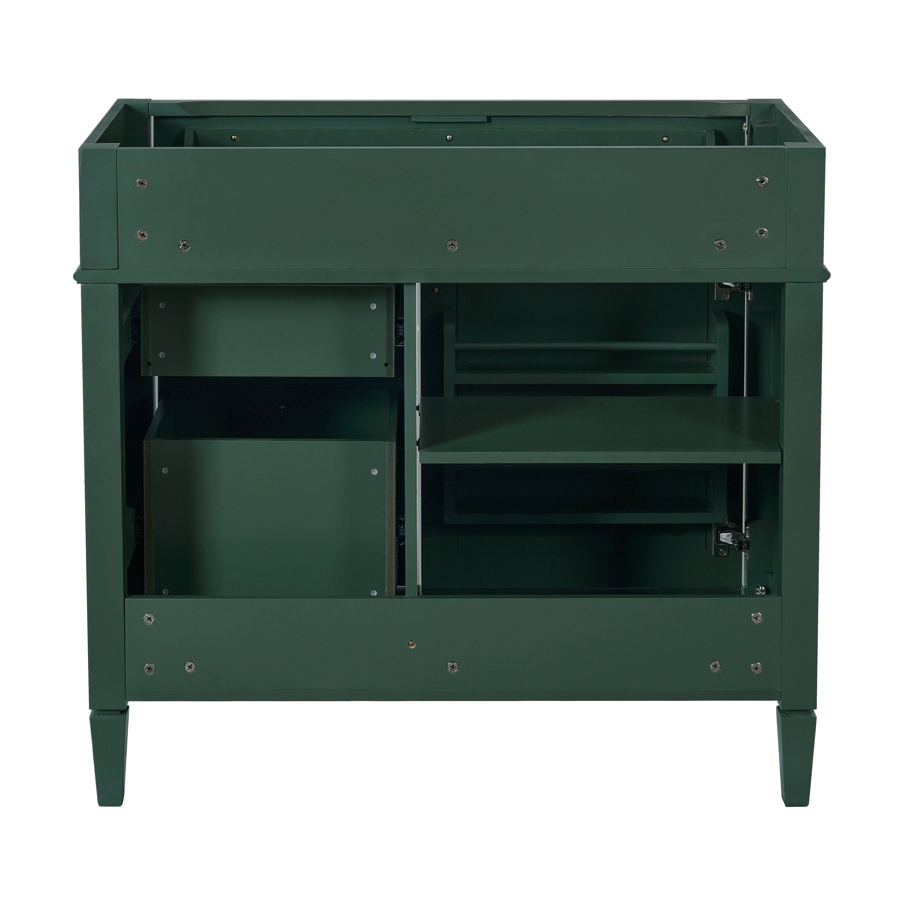 Alt View 9. Boyel Living - 36 Inch Modern Bathroom Vanity Cabinet Two Drawers Tip Out No Sink Green - Green.