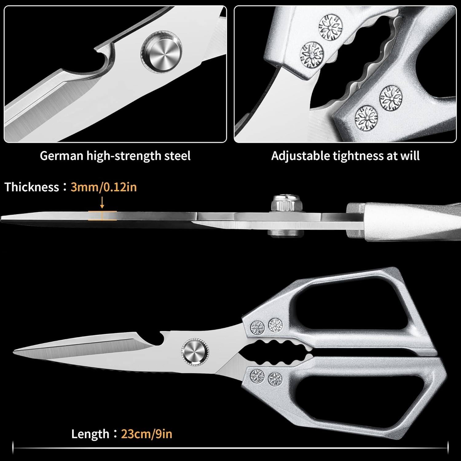 German high-strength steel  
Adjustable tightness at will  
Thickness: 3mm/0.12in  
Length: 23cm/9in