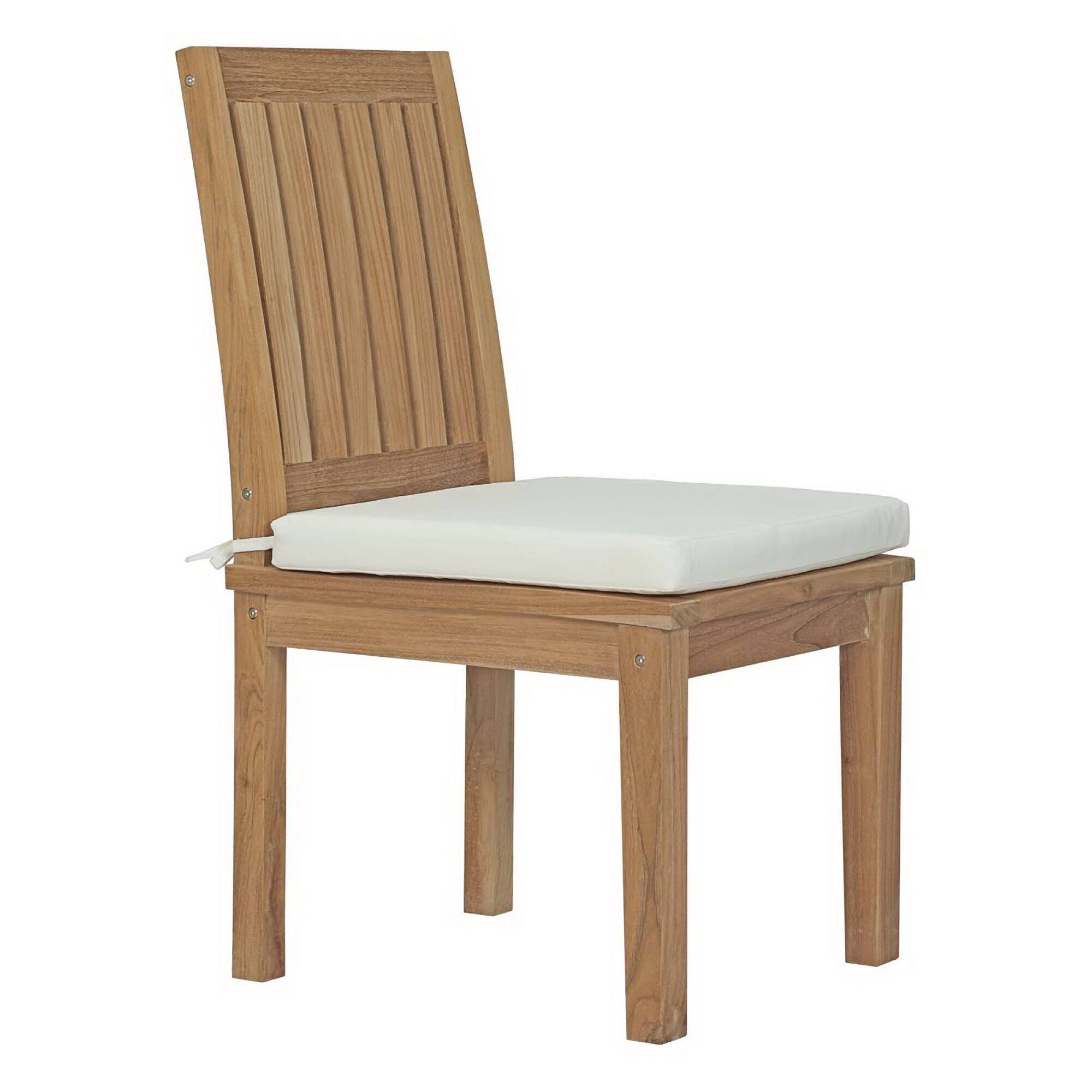 Angle. Modway - Marina Outdoor Patio Teak Dining Chair by Modway - Natural White.